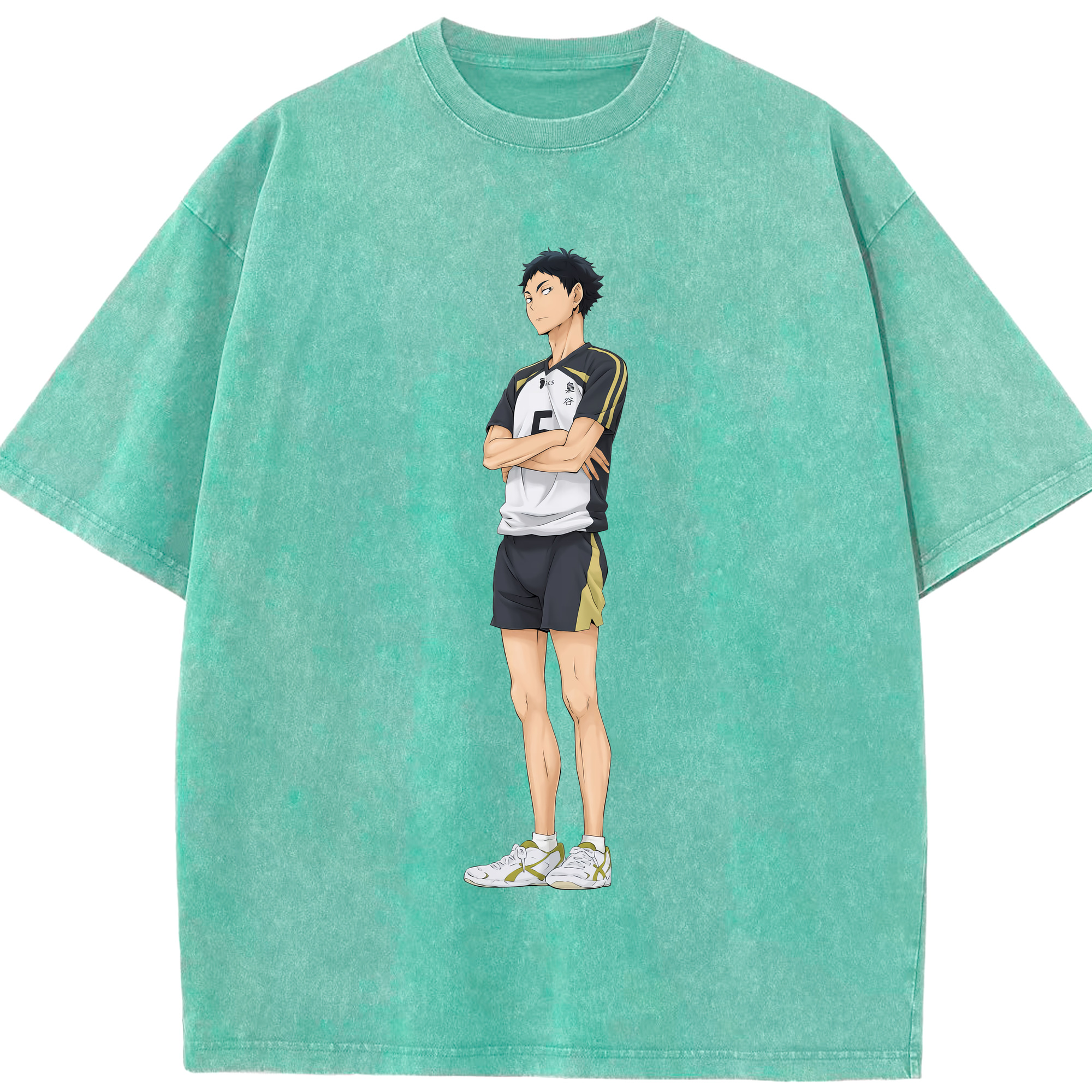 （画像用） ハイキュー!! Haikyu!! 綿100% ヴィンテージ風 半袖Tシャツ（フロントプリント）